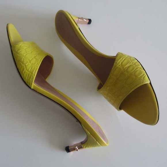 GUCCI Tom Ford alligator bamboo slide sandals 6 B - Picture 4 of 7